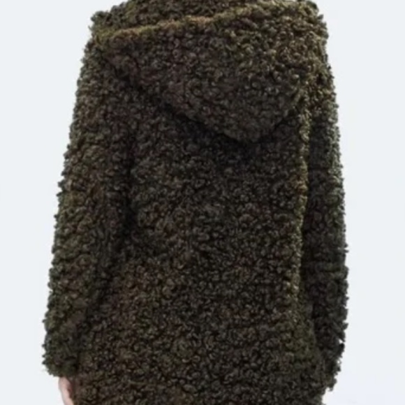 Zara Shag Wooly Winter Hood Coat EC - Picture 4 of 10